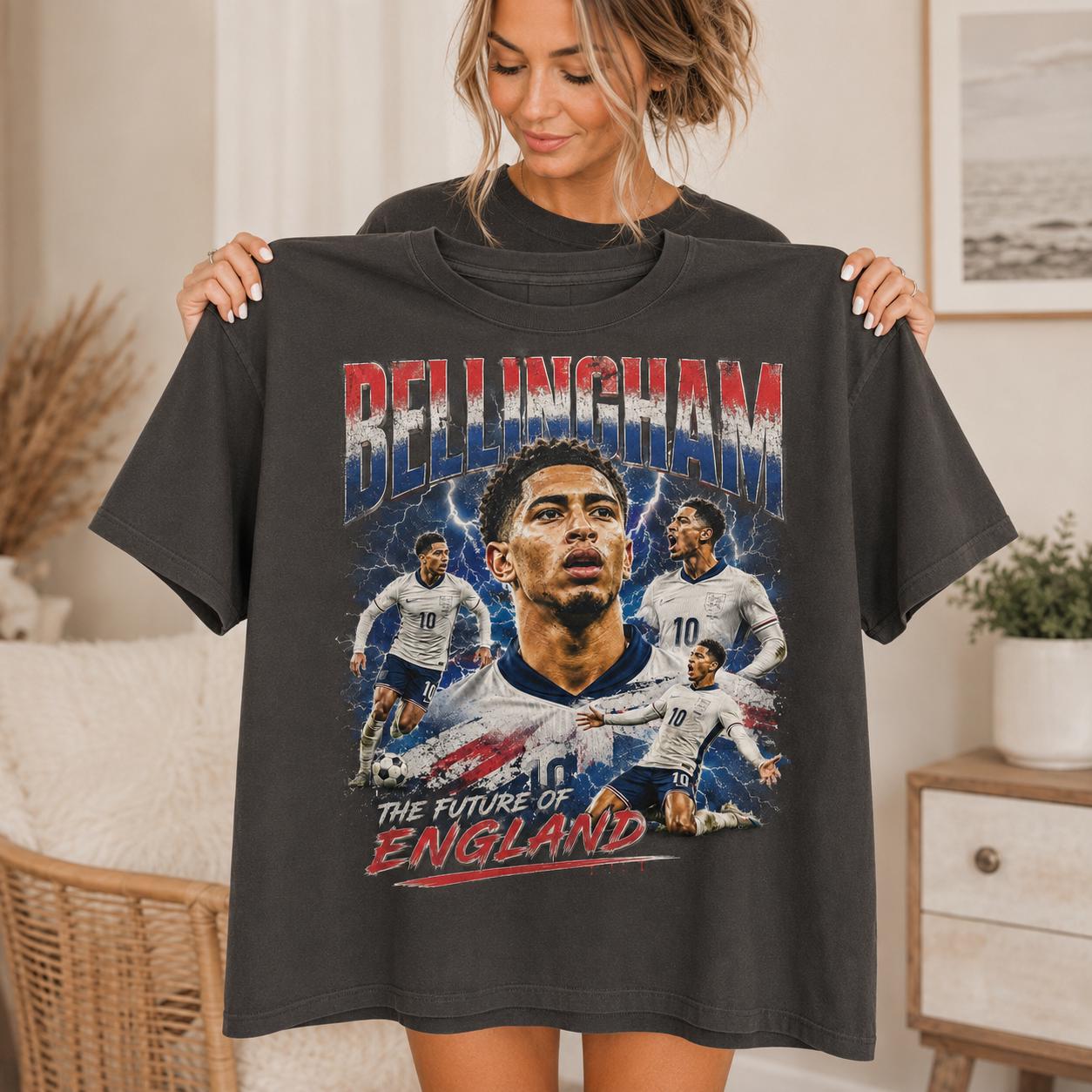 Badminton England - T-shirt vintage unisexe surdimensionné avec collage