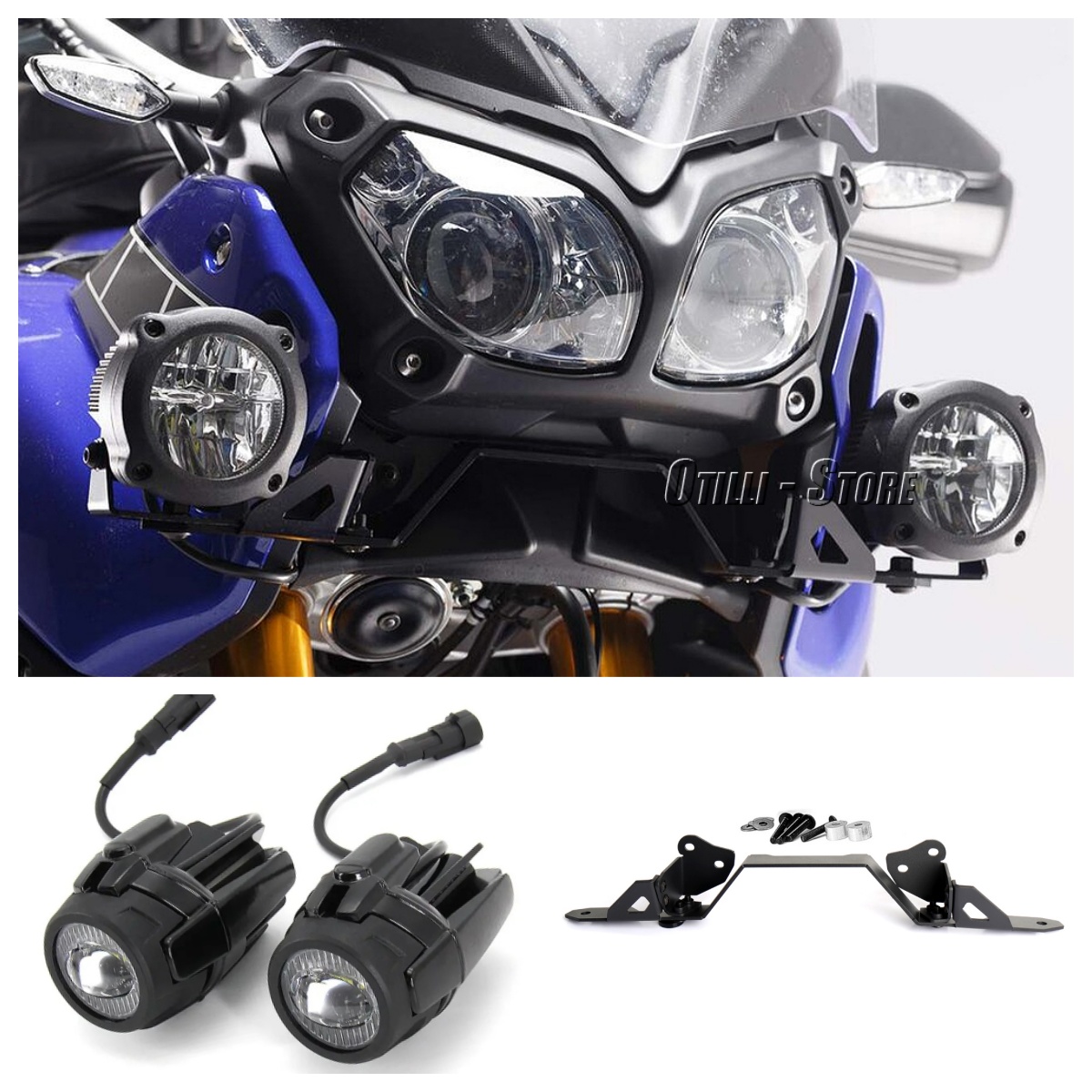 Badminton Flash - Phare antibrouillard Led pour motos, support