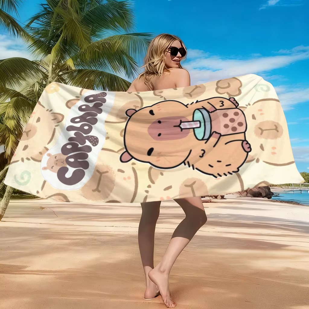 Towel Small Sport - Serviette de plage Capybara Cartoon, petite