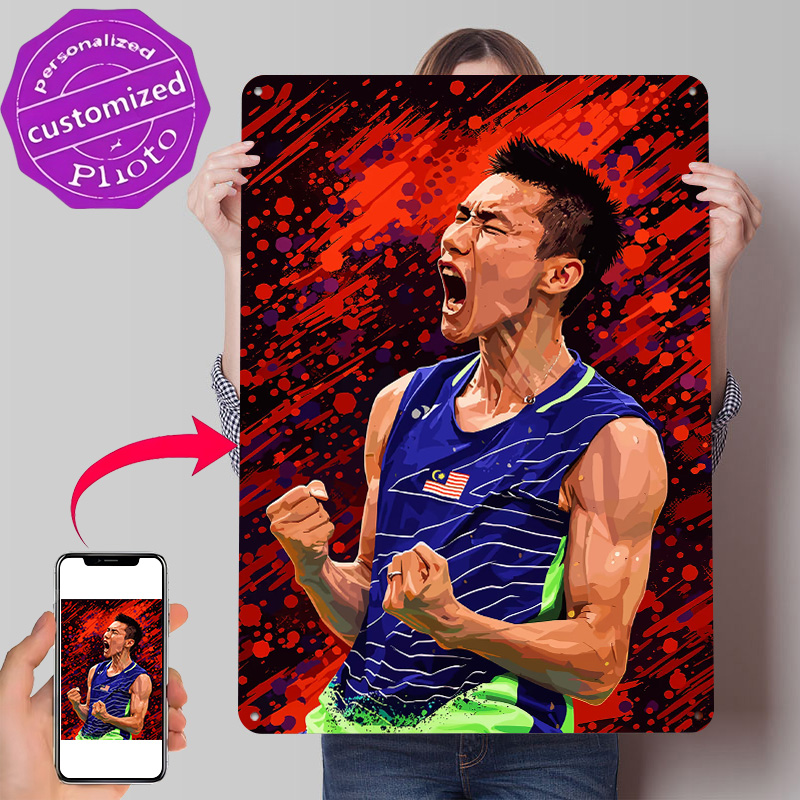 Badminton Victory - Affiche texturée 3D « Joueur de